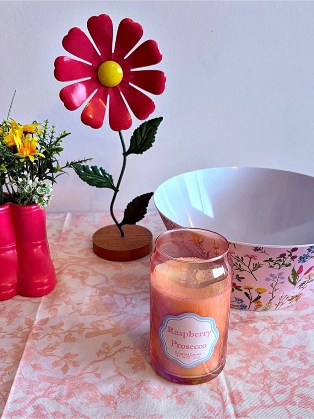 Pink Floral Home Decor Set NWT